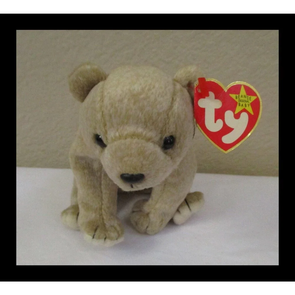 Ty Beanie Baby Almond The Bear CREASED TAG